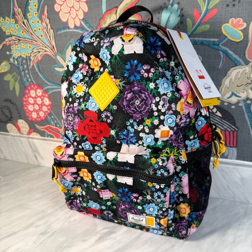 LEGO Herschel Heritage Youth Backpack Garden Floral Black 26L School Bag NEW